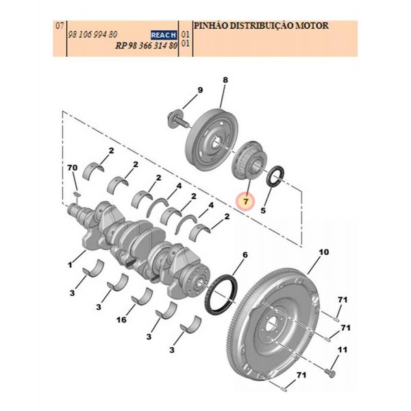 Polia Distribuicao Virabrequim Jumpy Expert 1.6 9810699480