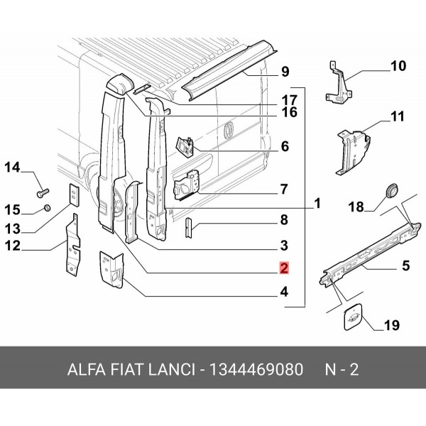 Acabamento Traseiro Fiat Novo Ducato X250 Direito 1344469080 Primer