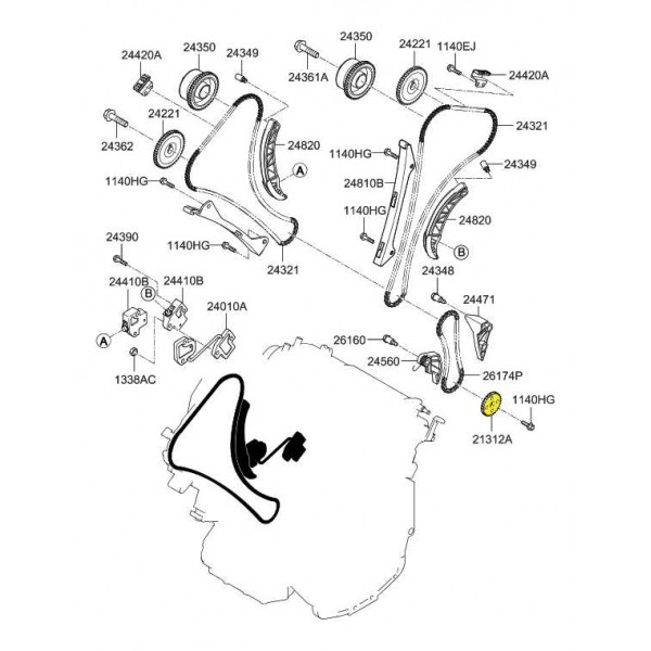 Engrenagem Bomba Oleo Veracruz 3.8 V6 2009 21312-3c100