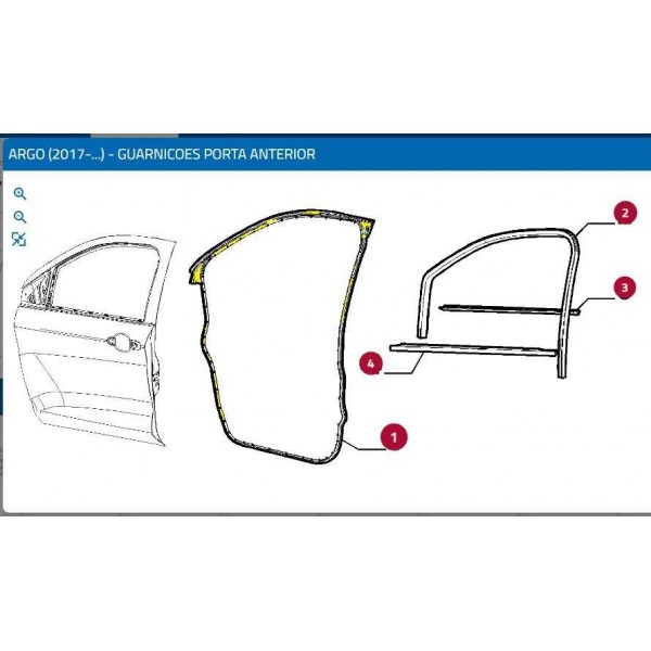 Borracha Porta Dianteira Direita Fiat Argo Cronos 52045901 Preto