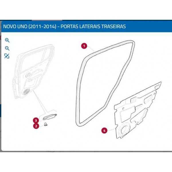 Borracha Porta Traseira Esquerdo Fiat Novo Uno 2015 50290143 Preto