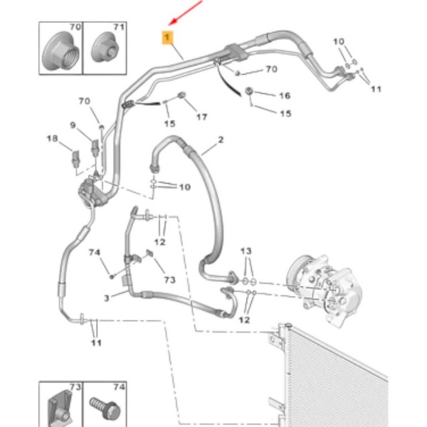 Mangueira Ar Condicionado Expert Jumpy 1.5 2.0 9838637580