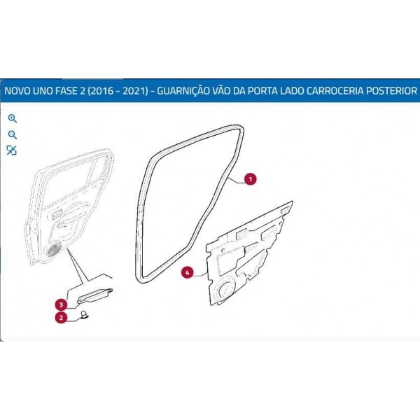 Borracha Porta Traseira Direito Fiat Novo Uno 50290145